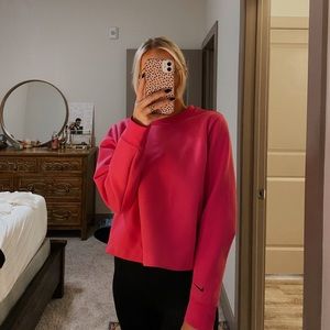 pink nike crop sweatshirt